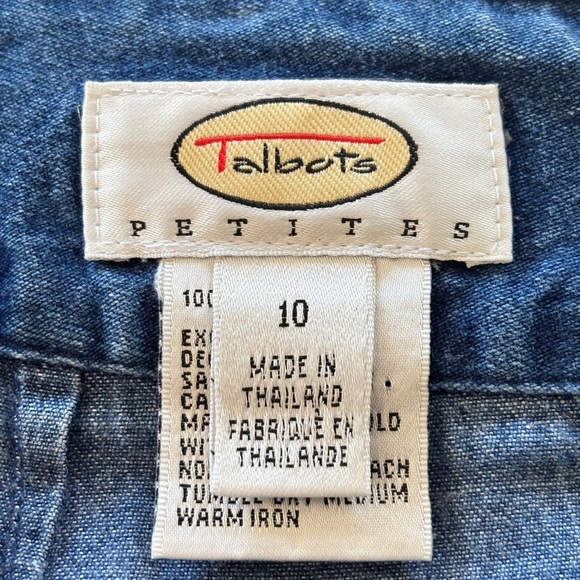 VTG Talbots Denim Jean Skirt A Line Midi Western 100% Cotton Size 10 P Modest - Picture 8 of 14